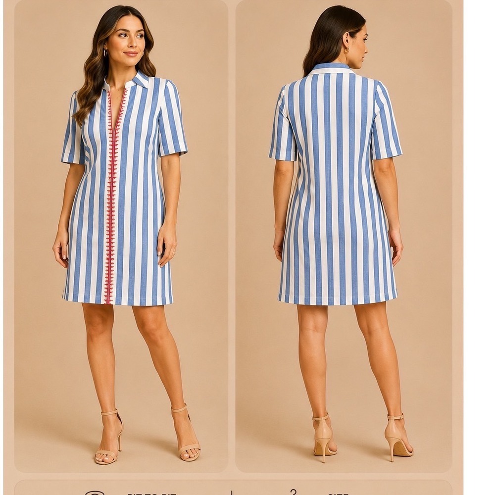 THML Blue and White Striped Mini Dress